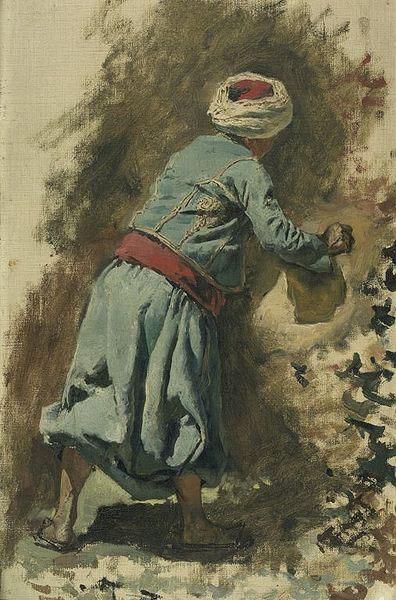 Edwin Lord Weeks Study of a Moor in Blue oil painting picture